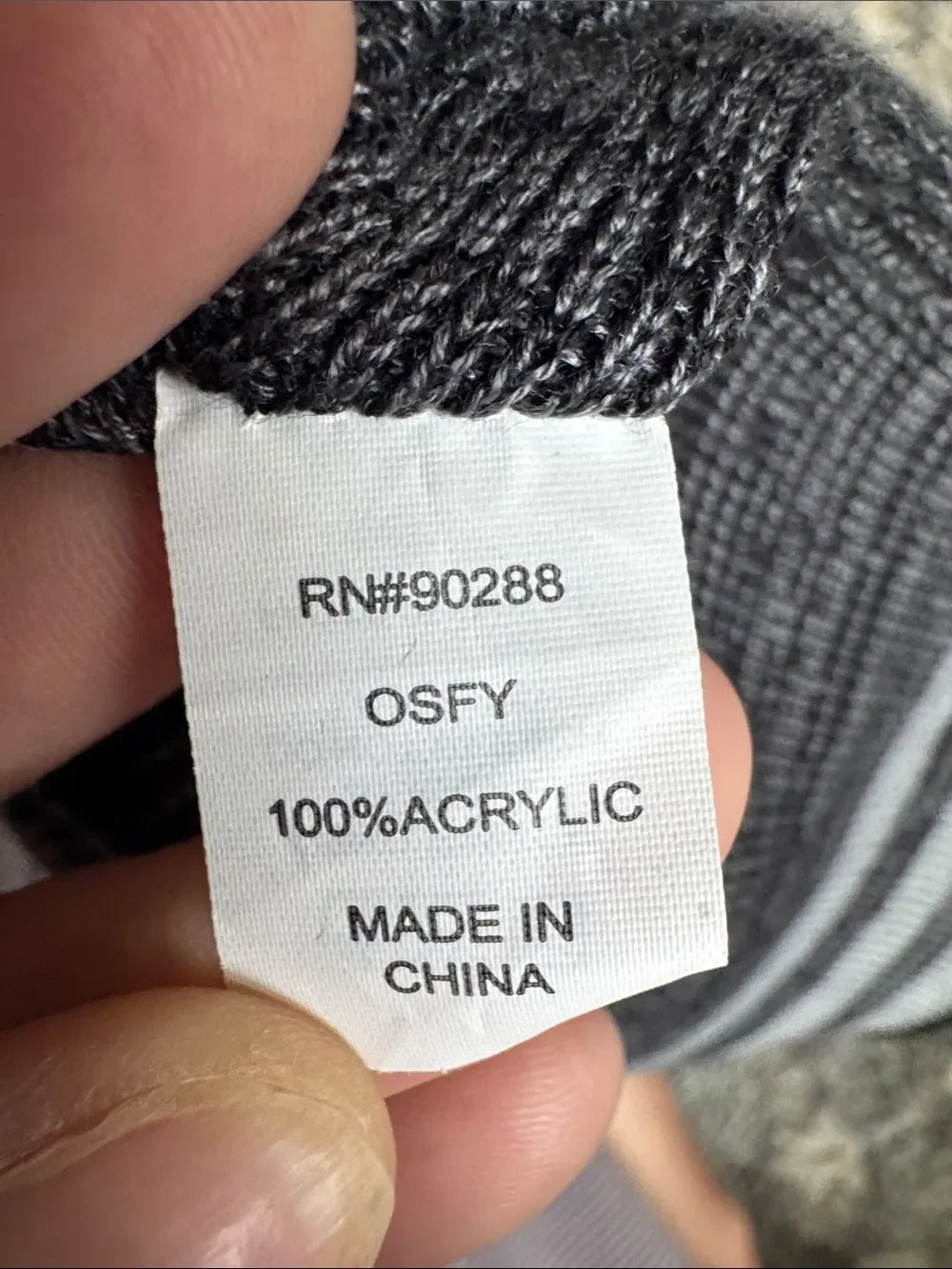adidas Black Beanie with Gray Stripe Logo